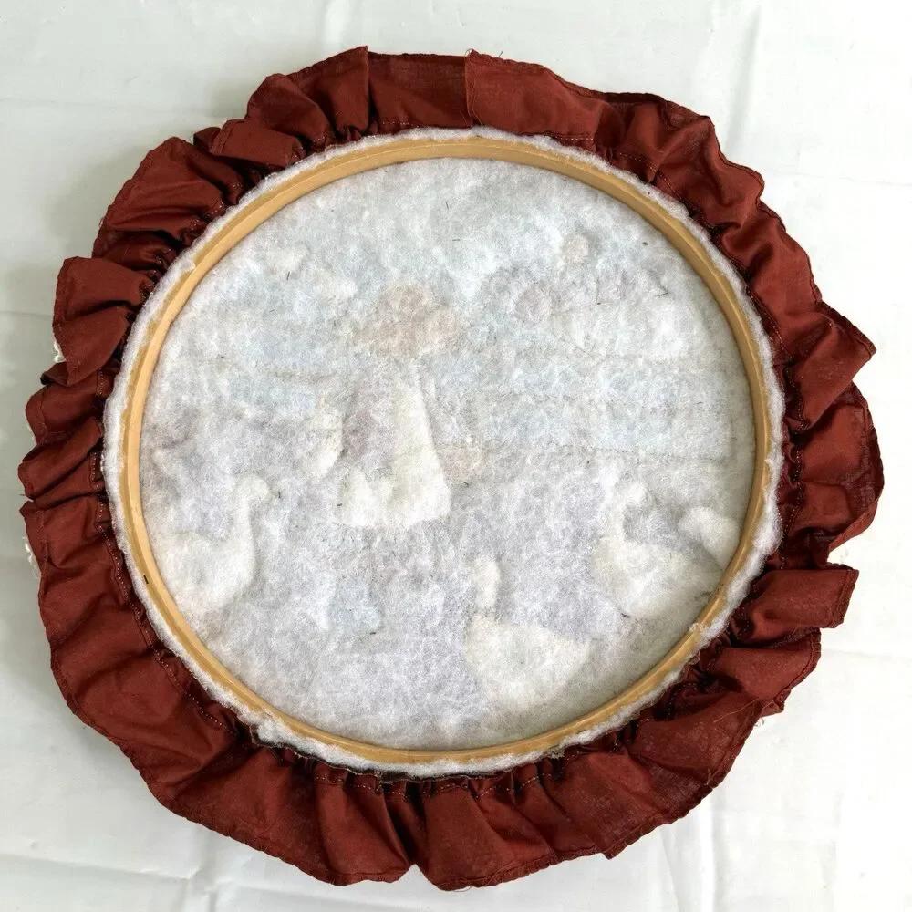 Vintage Sunbonnet Sue Geese Quilted Hoop Wall Hanging Cottagecore 12